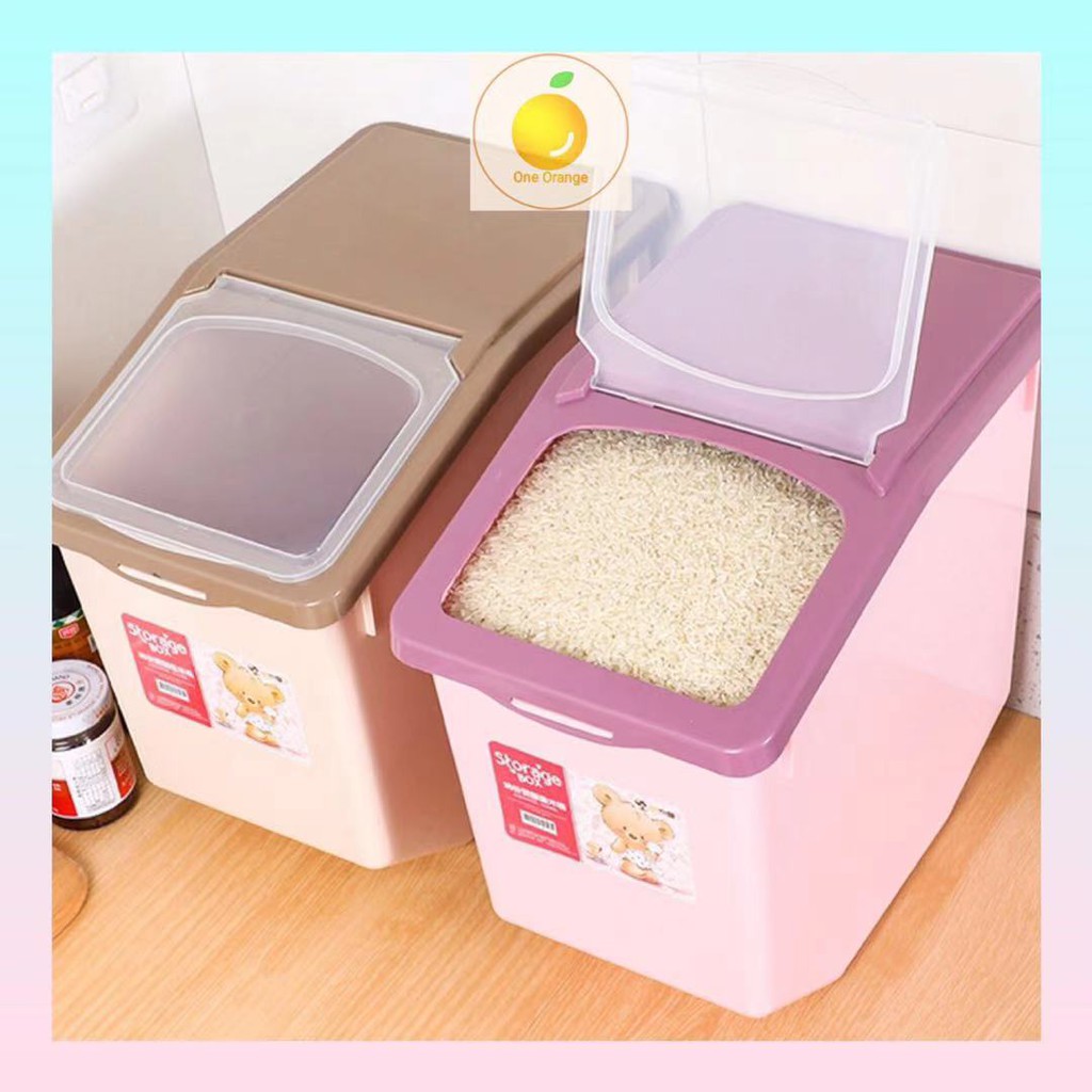 Airtight Rice dispenser rice storage container with wheels 10KG Kotak  Simpanan Beras