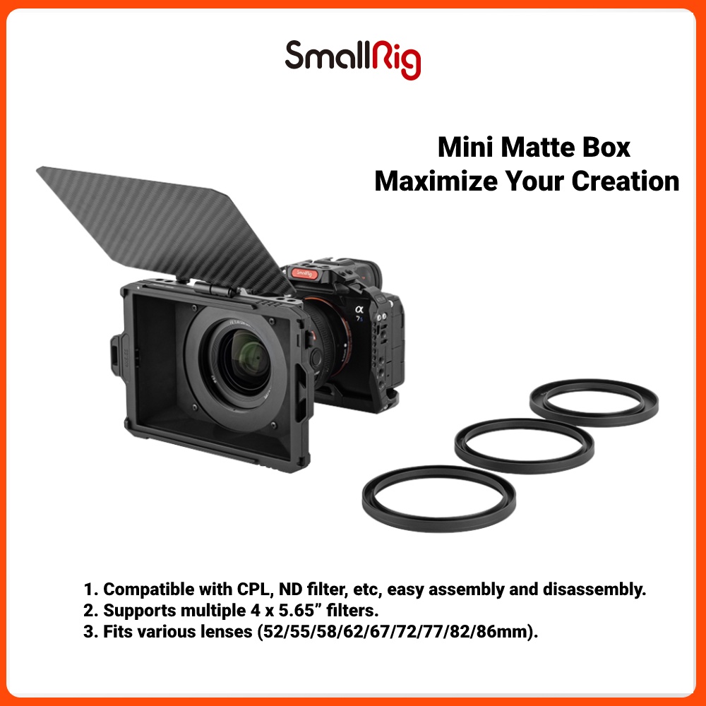 SmallRig Mini Matte Box 3196 Movie Camera Accessories Compatible with