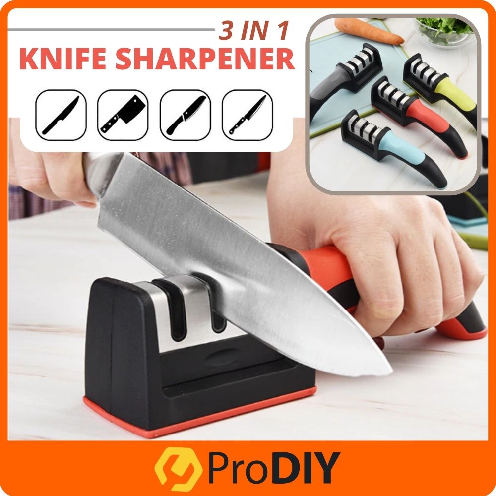 3 in 1 Kitchen Knife Sharpener Tungsten Steel Swift Mini Cordless Knife