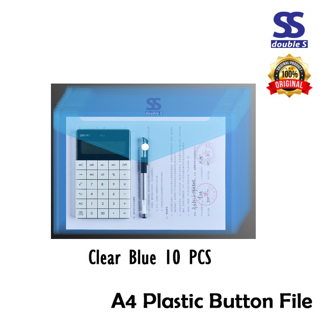 A4 Plastic Button Files 10PCS/Dokumen Folder Plastik A4/Poket Fail ...