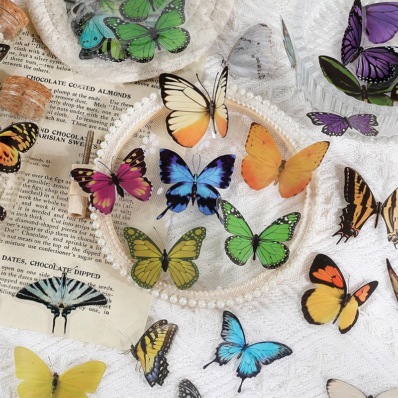 40 Pcs Beautiful Butterfly Series Stickers Decorative DIY Waterproof ...