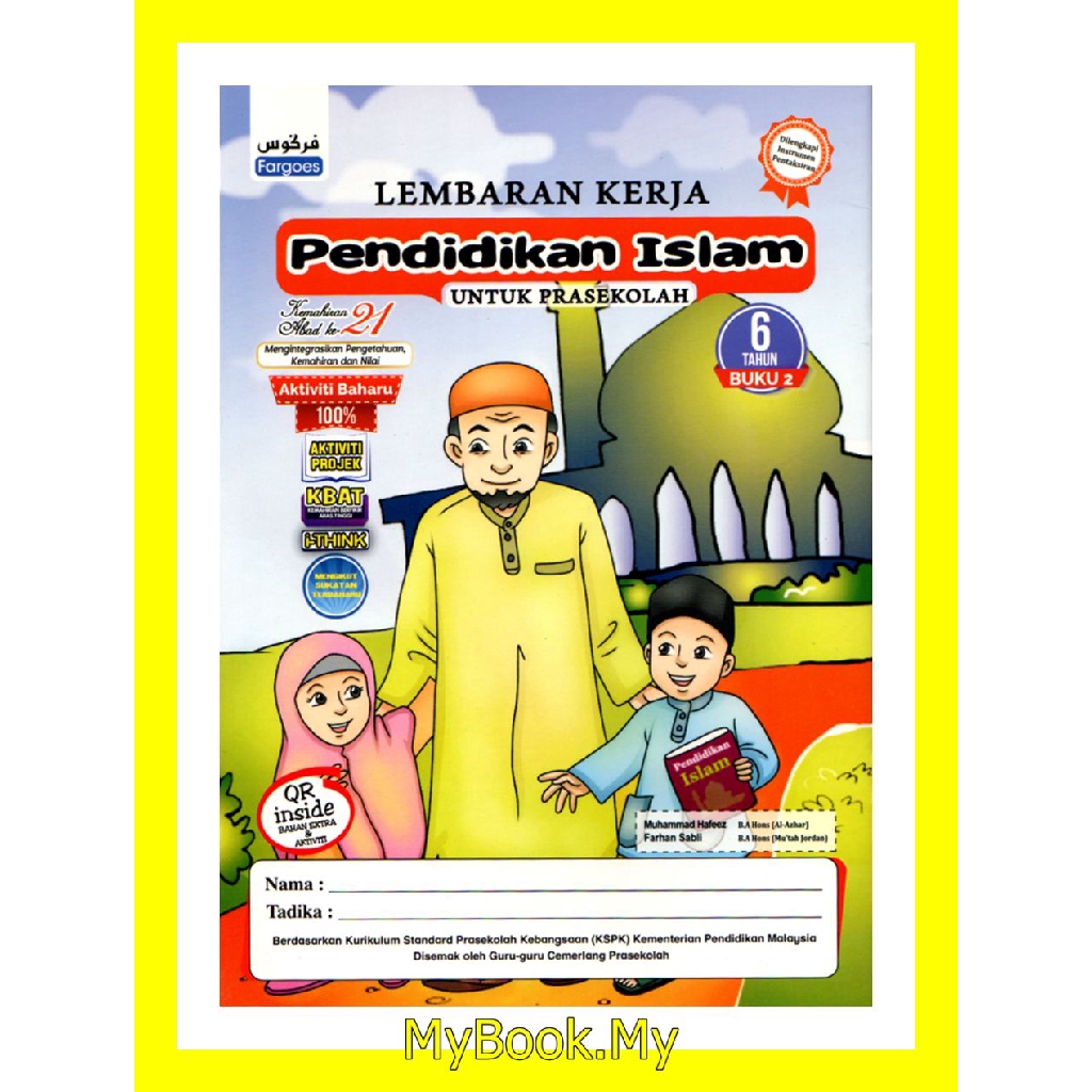 MyB Buku Lembaran Kerja Untuk Prasekolah Tahun Pendidikan Islam Buku Fargoes Shopee