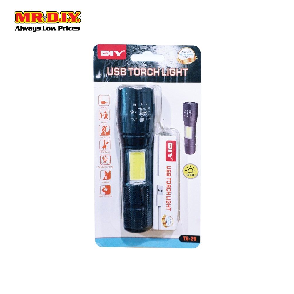 MR.DIY USB Rechargable Torchlight Shopee Malaysia