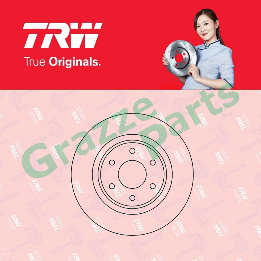 2 pcs) TRW Disc Brake Rotor Front for DF7458 Nissan Navara NP300