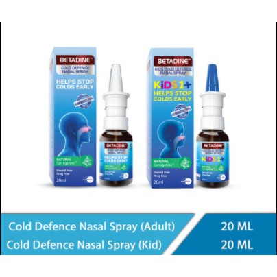 Betadine Cold Defence Nasal Spray 20ml (Adults / Kids 1+ Helps Stop ...