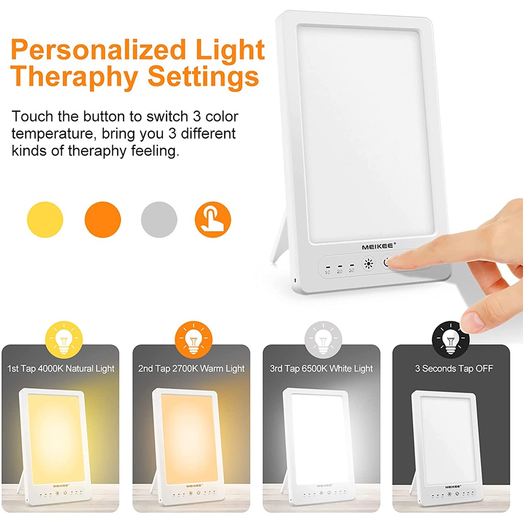 MEIKEE Daylight Lamp 12000 Lux, Light Therapy Lamp Against Depression