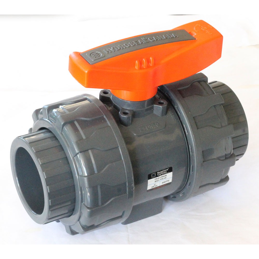 HYDROSEAL CANADA PVC Double Union Ball Valve Socket End 2 inch, 50 mm