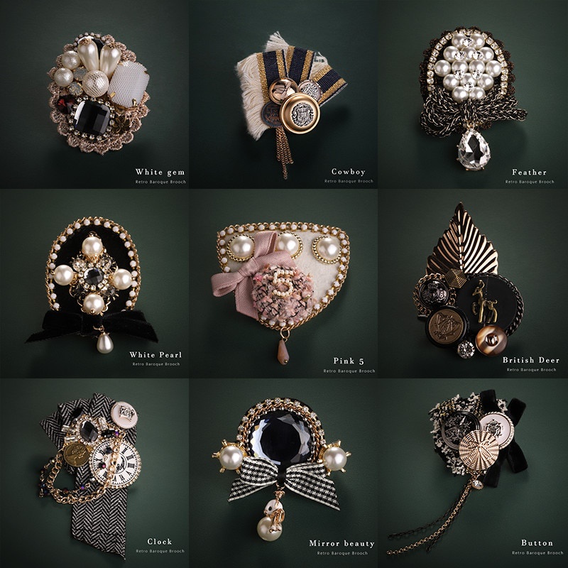 Famous brand Baroque vintage brooch badge small fragrance bow ...