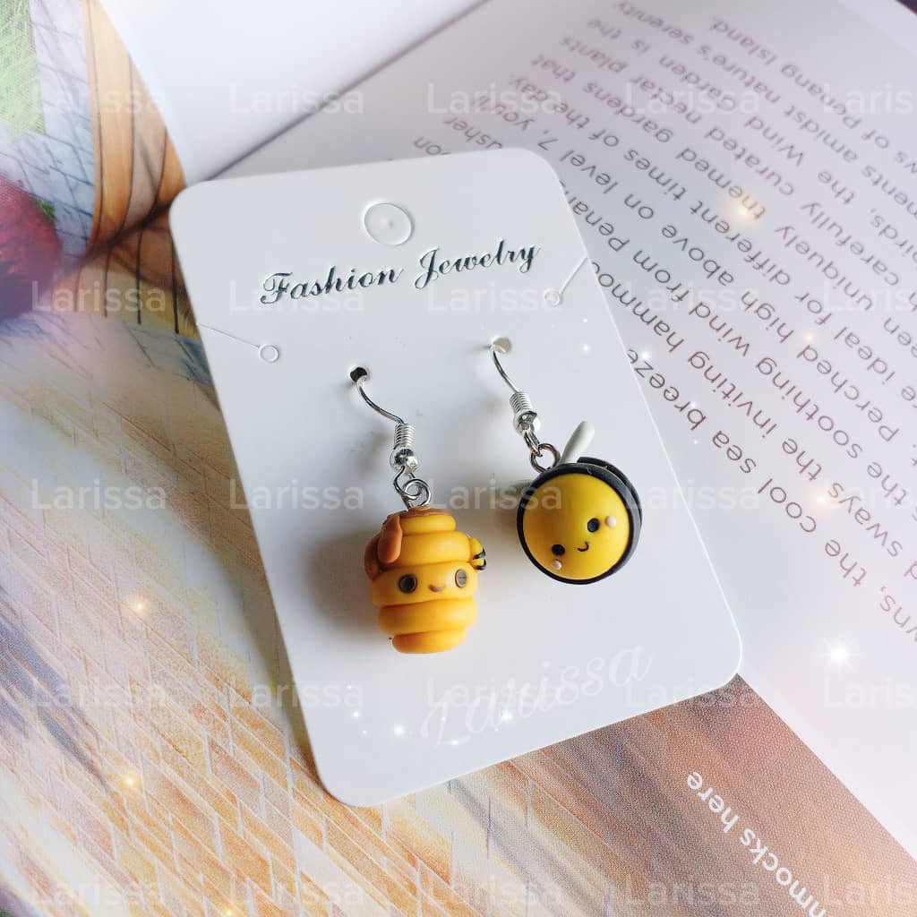 Bee polymer clay deals earrings