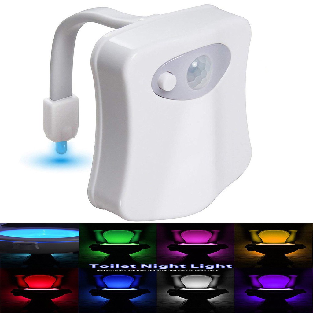 8 Colors LED Toilet Bowl Night Light PIR Motion Light Activated Flexible Arm Shopee Malaysia