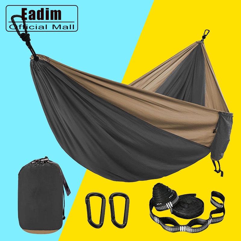 Parachute Hammock With Hammock Straps and Black Carabiner Camping