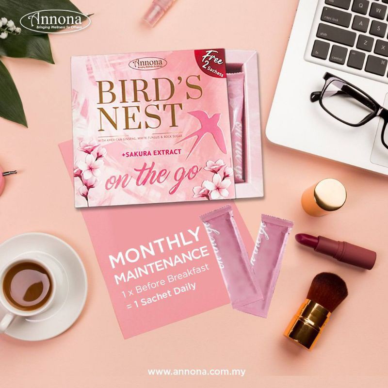 Annona Birds Nest dengan Extract Sakura sachet minuman sarang burung