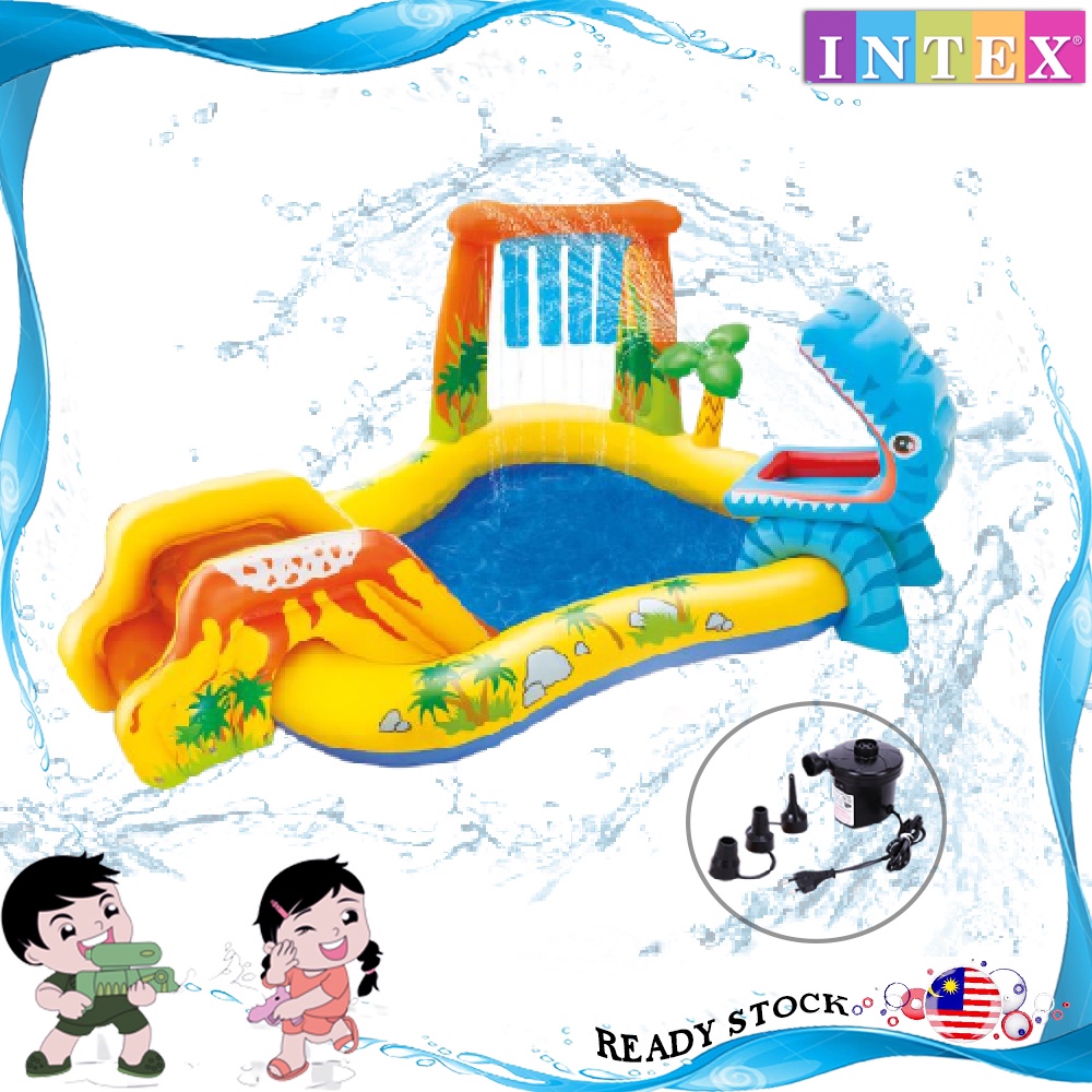 INTEX Dinosaur Play Center Children Toy Play Ground Inflatable Kids Swimming Pool Water Slide