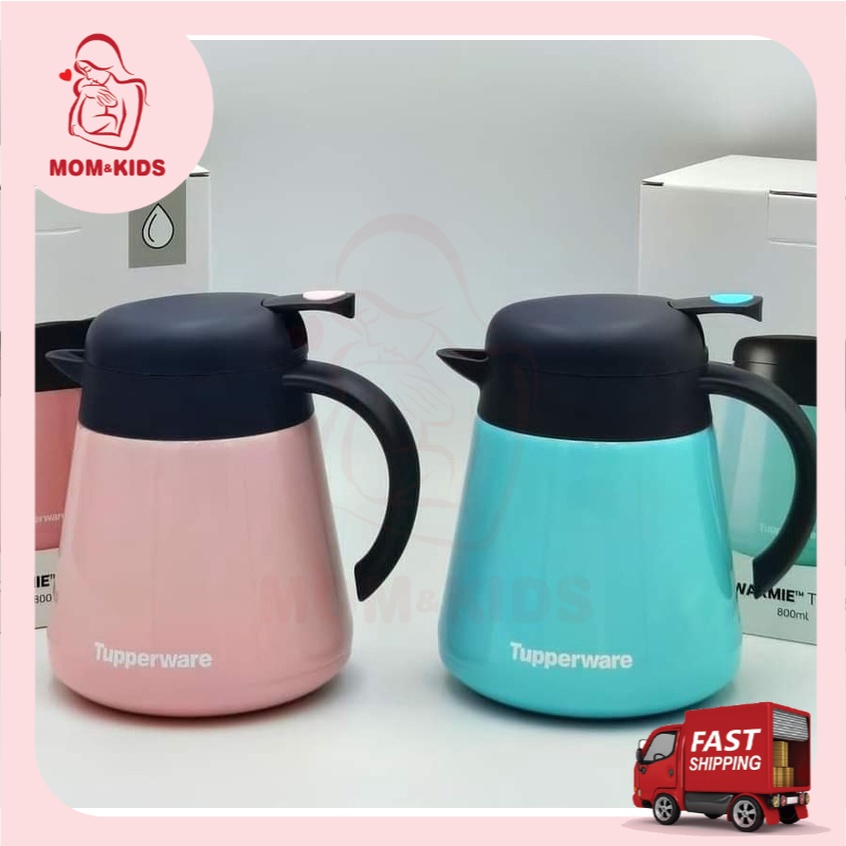 Tupperware 800ml Thermal Jug Cool Warmie Biru Pink Blue Turquoise 6