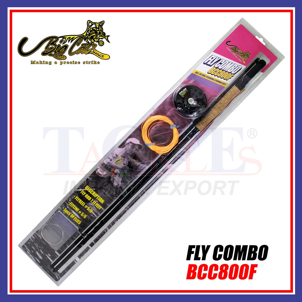 [CLEARANCE] Big Cat Fly Fishing Combo BCC 800F Fishing Rod Fly Reel Leader  Dry Flys Set