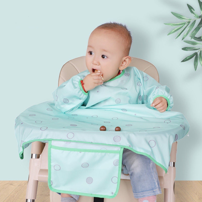 Long Sleeve Bibs For Babies, Toddler AllInOne Weaning Bib, Baby