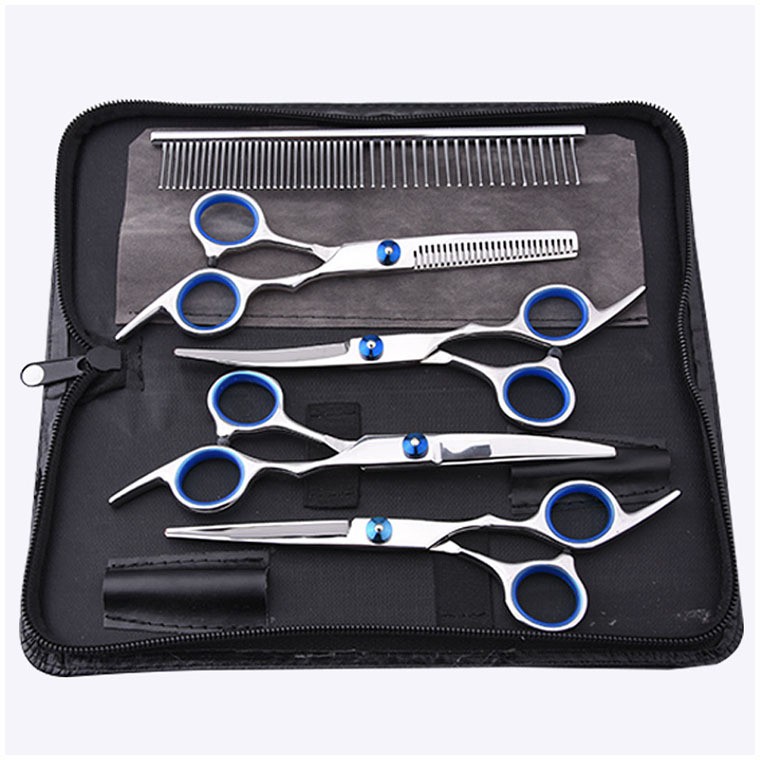 thumbnail image 2 of Osaqi 4-Piece Pet Grooming Scissors Set – Curved, Thinning & Safety Tip – For Dogs & Cats 2 of 3