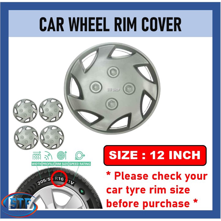 Universal R12'' Car Wheel Cover Tyre Center Hub Cap Steel Rim Perodua ...