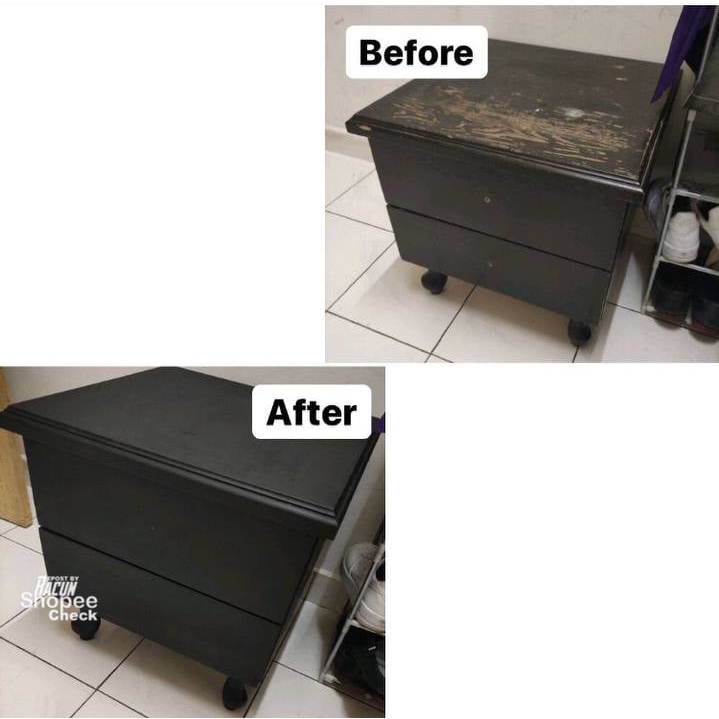 **READY STOCK** 1L HEAVY DUTY ( BLACK MATTE PAINT ) FOR WOOD AND METAL