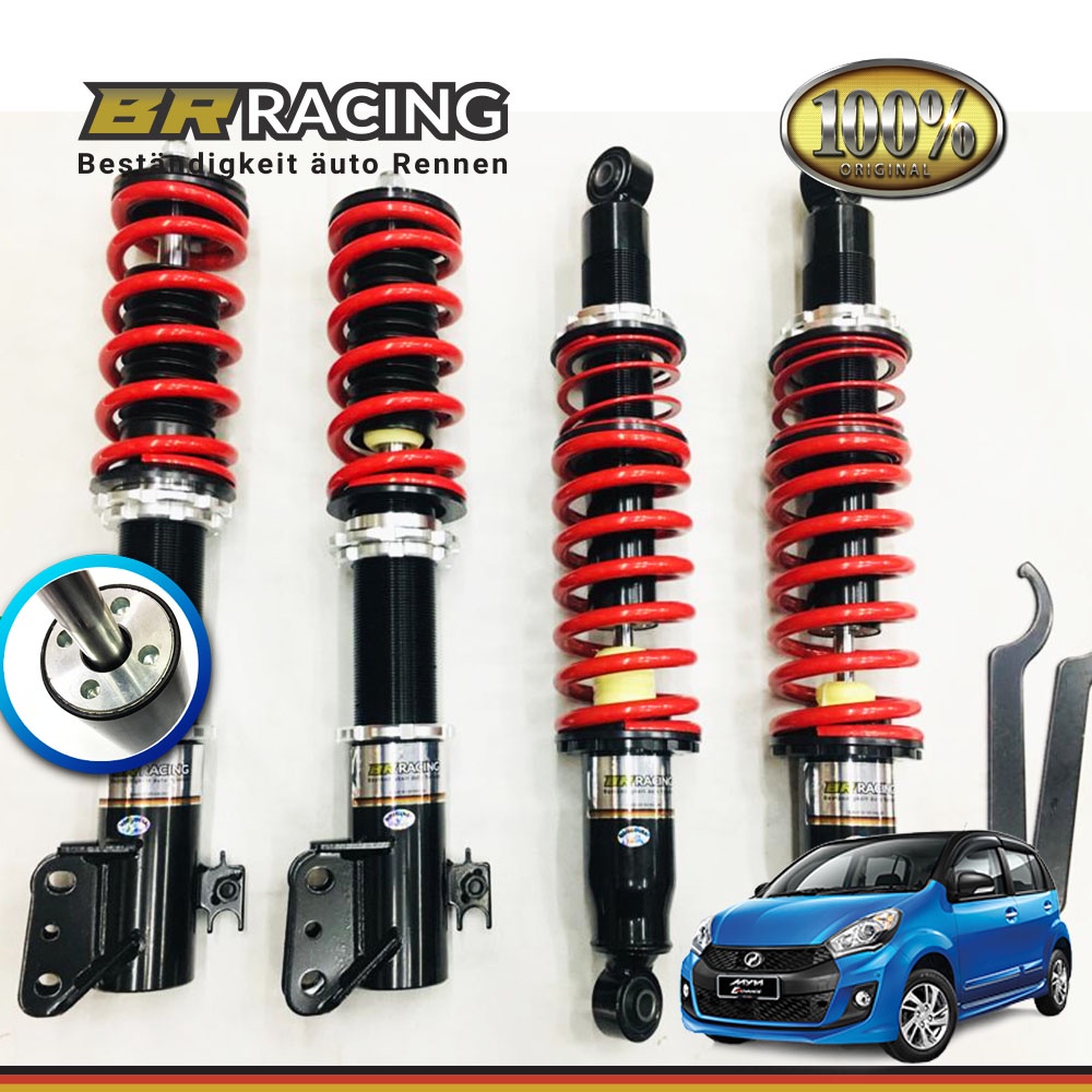 🔥br racing🔥 adjustable absorber hi low body shift perodua myvi 2005 ...