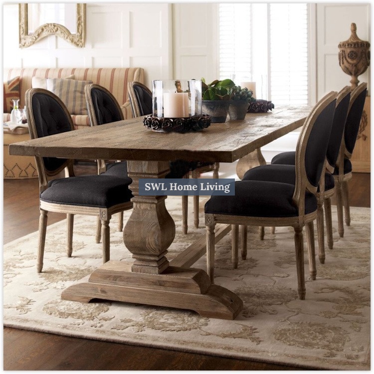 Bali Natural Solid Wood Dining Table 100% European Dining Table Solid