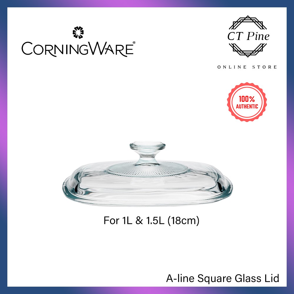 Corningware Square A-Line Glass Lid Loose Item [1L, 2L, 3L, 5L] ///  Pyrex Cover Penutup