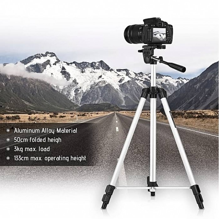 Tripod Stand Aluminium Steady Selfie Tripods For Camera And Phone Kaki ...
