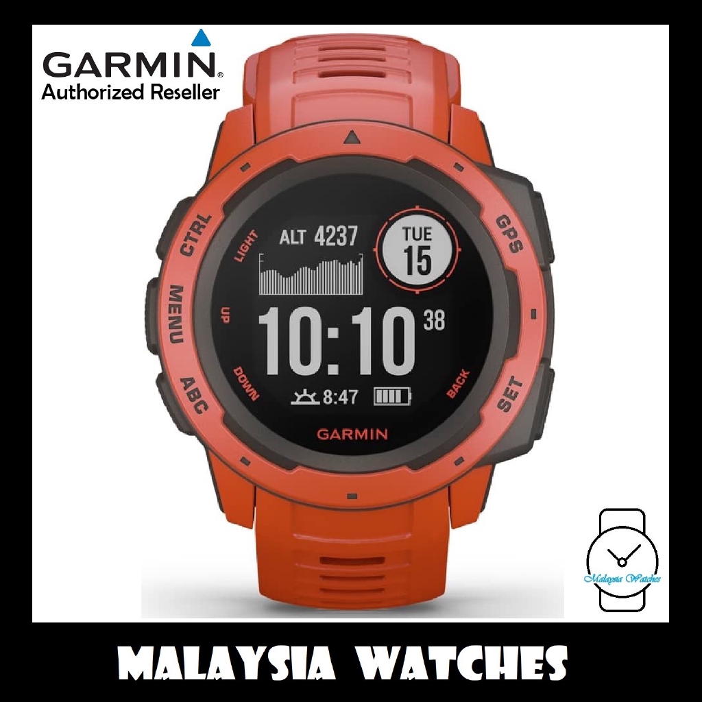 (OFFICIAL WARRANTY) Garmin Instinct Rugged, Outdoor GPS Watch (Flame ...