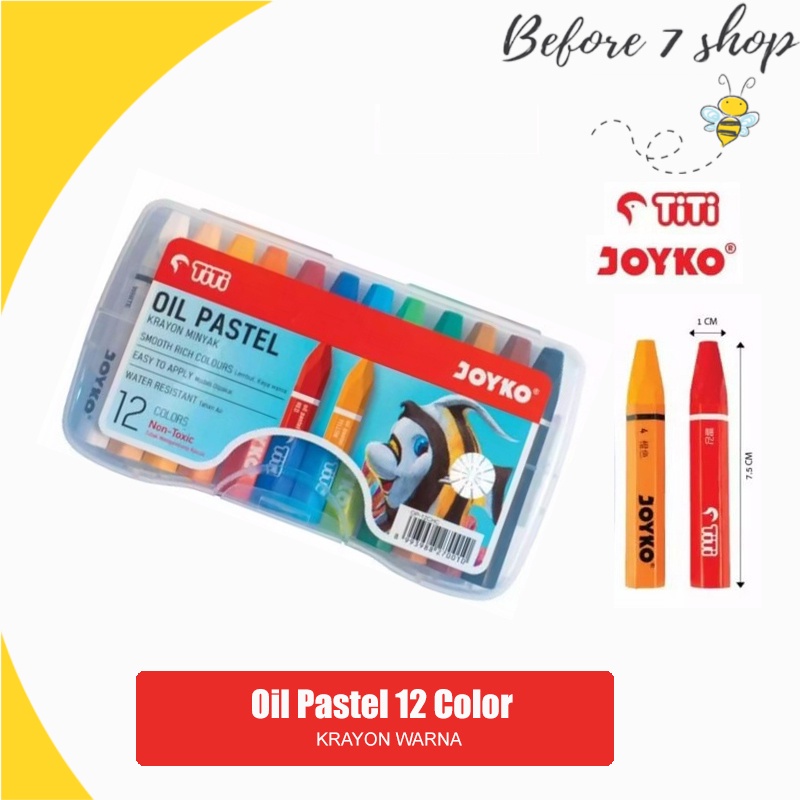 Titi JOYKO Crayons 12 Colors Oil Pastels 12W Oil Crayons Contents 12W