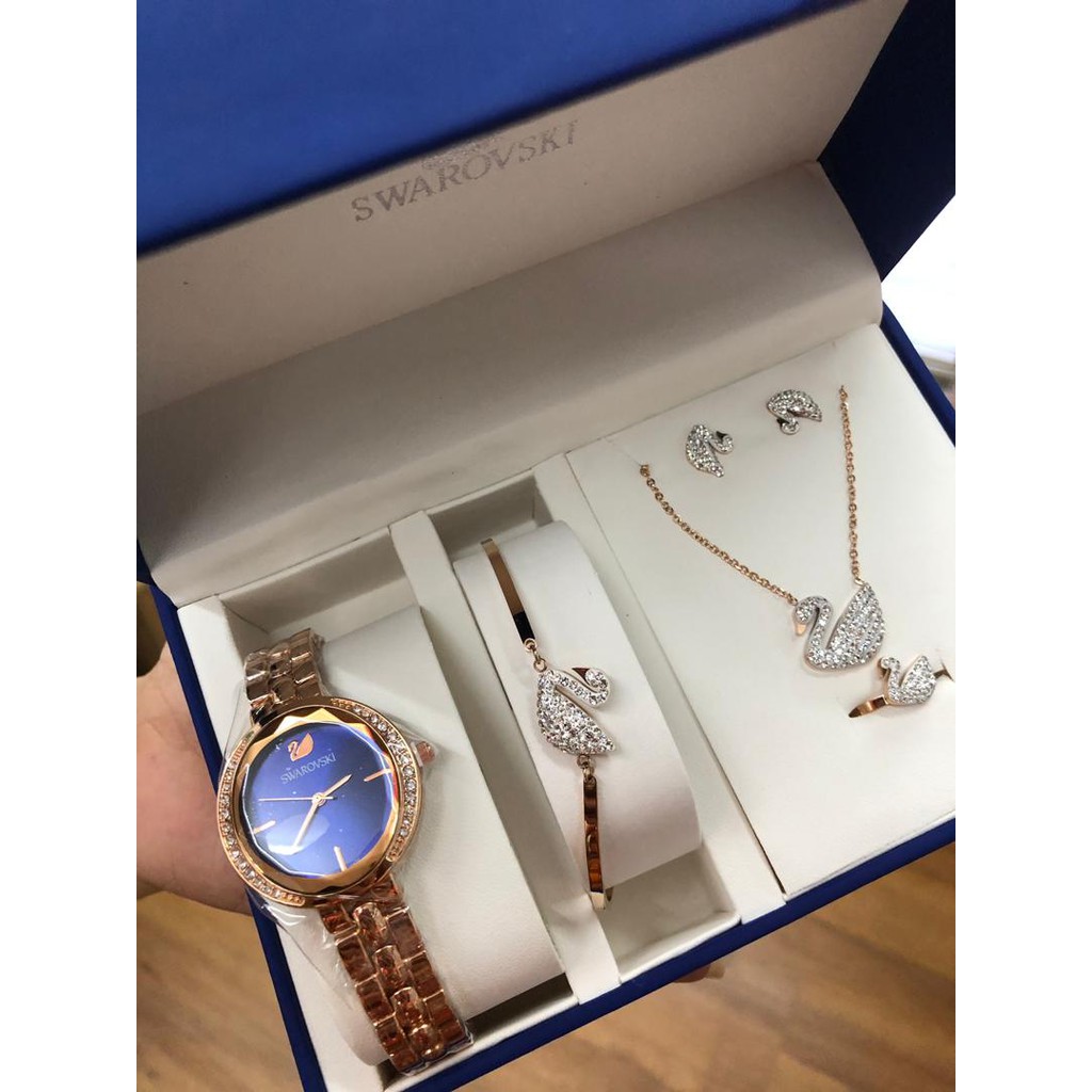 Swarovski jewelry set watch necklace bracelet for woman elegant gift WOMEN S WATCHES WOMEN S CASUAL KD 15112019 004