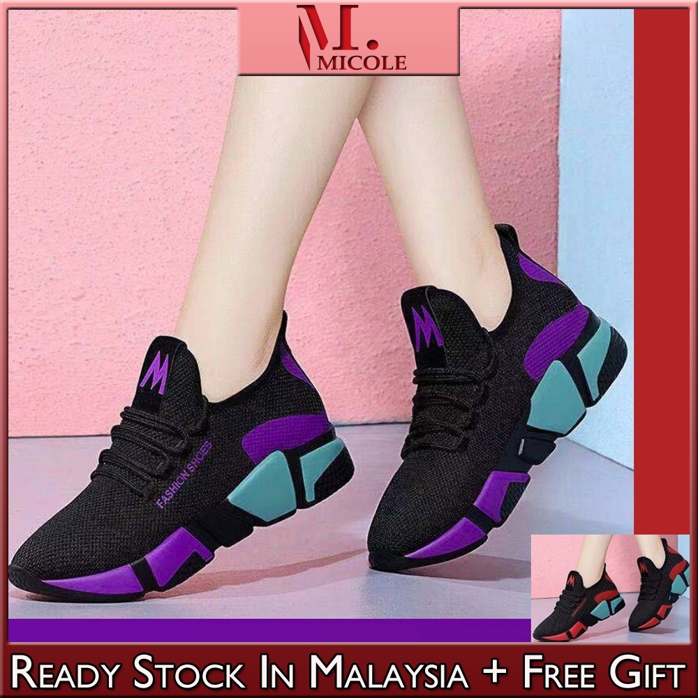 Ready Stock Micole S009 Fashion Women Sport Shoes Breathable Sneakers