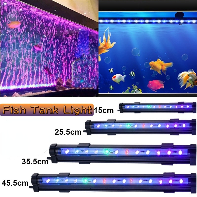 Fish Tank Light RGB Waterproof Air Bubble Lamp LED Aquarium Fish Tank ...