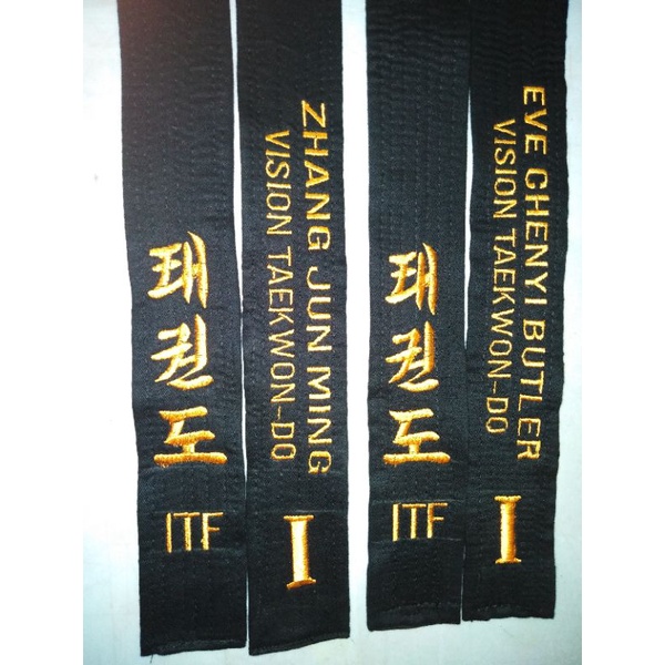 BLACK BELT + EMBROIDERY TAEKWONDO KARATE SILAT JUDO Shopee Malaysia