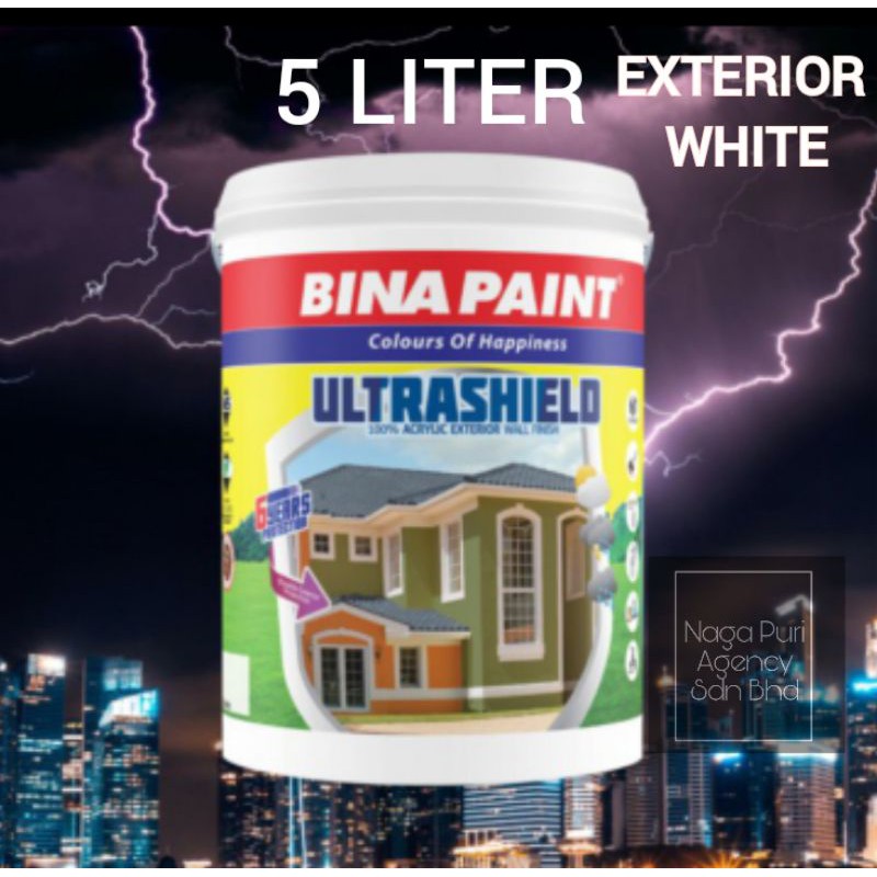 Bina Paint ULTRASHIELD 5LITER (Cat Luar Rumah) Shopee Malaysia