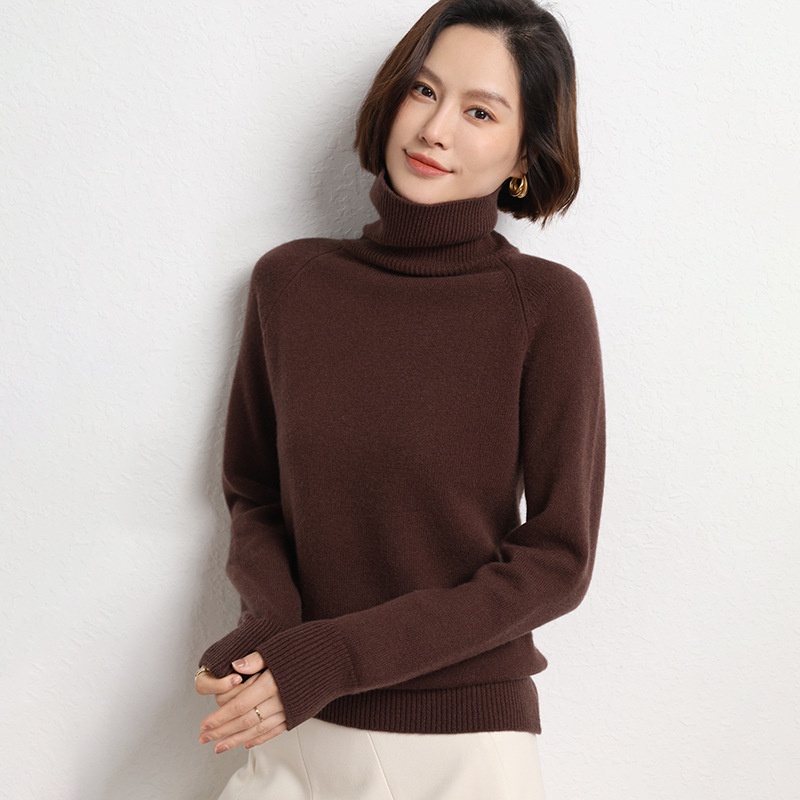 Turtle Neck Women Winter Knitwear Top Ladies Casual Loose Plain Long ...