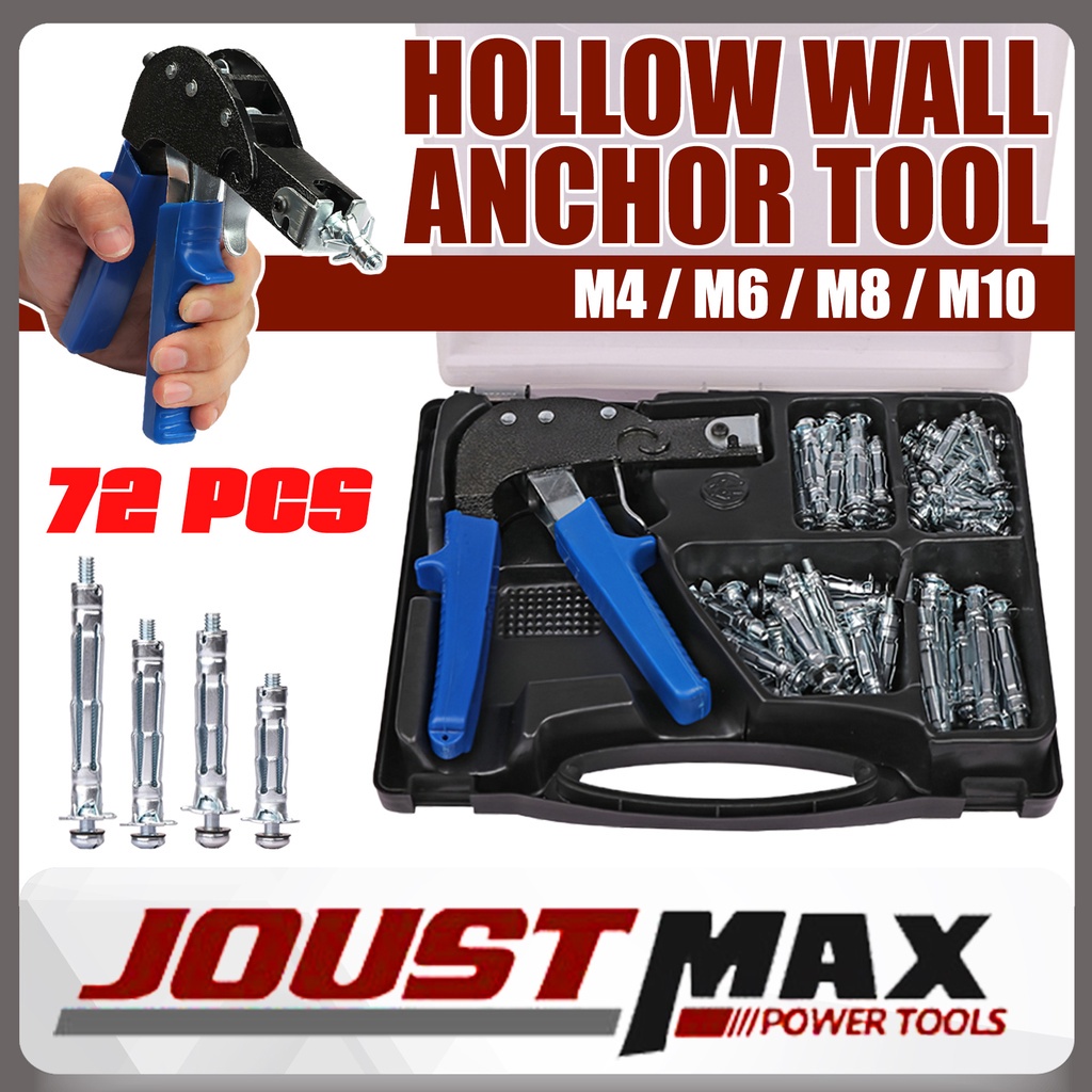 72pcs Wall Anchor Screw for Drywall Gypsum Wood Board Molly Bolt Hollow