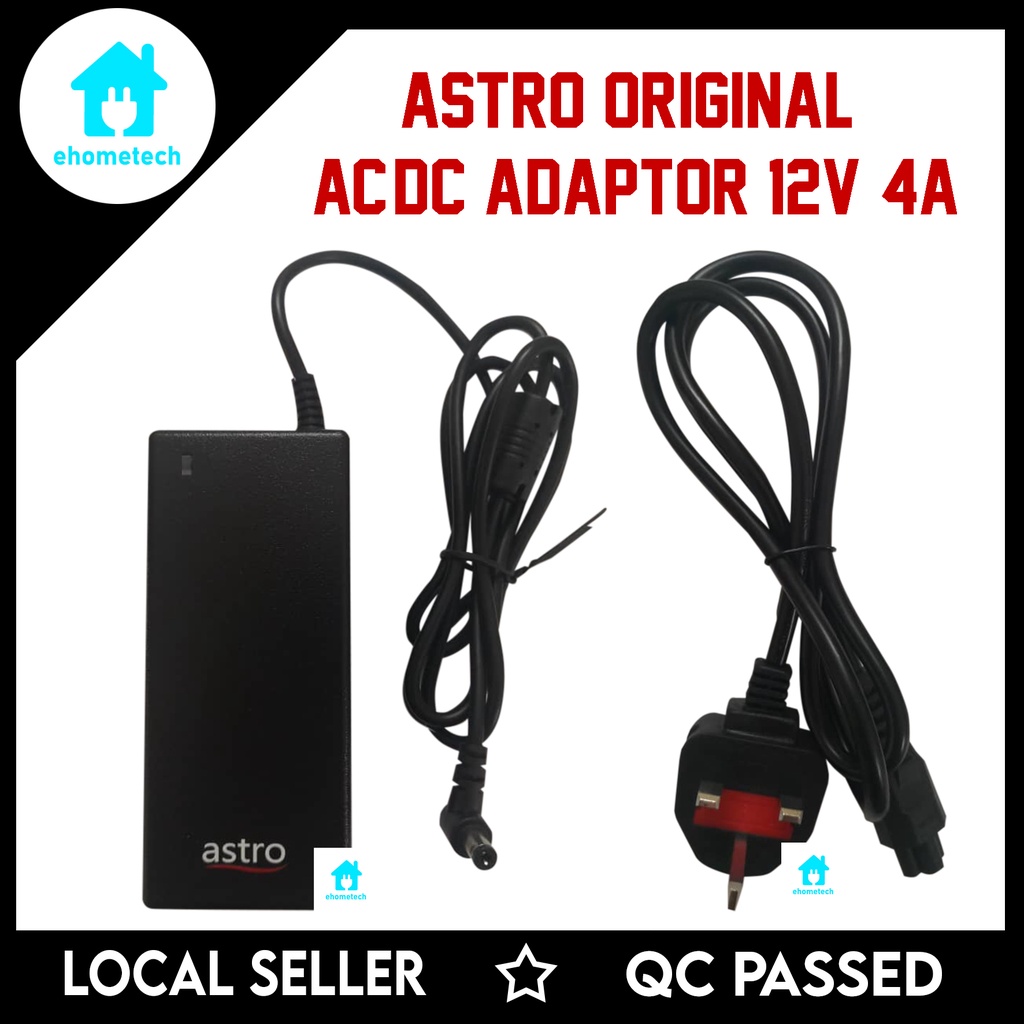 100% ASTRO Original AC/DC Adaptor (12V 4A) (5.5MM/2.5MM) | Shopee Malaysia
