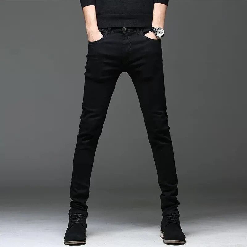 Men's summer black embroidered jeans for teenagers non-mainstream ...