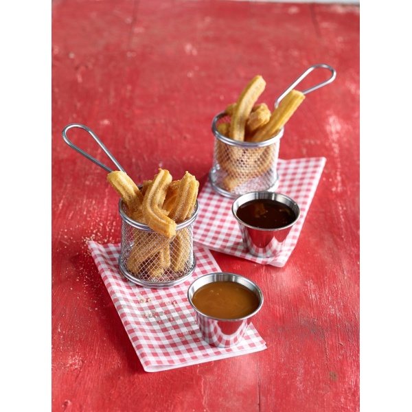 Mini Round Stainless Steel French Fries Mesh Fryer Basket Holder Fry