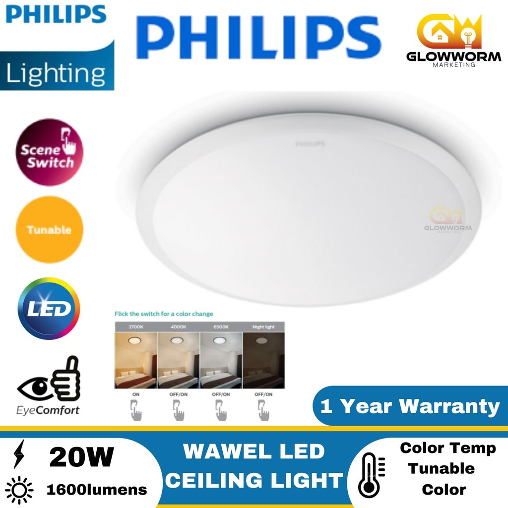 WAWEL LED CEILING 31822 WHT 20W TUNABLE white light (Change color temperature) | Malaysia