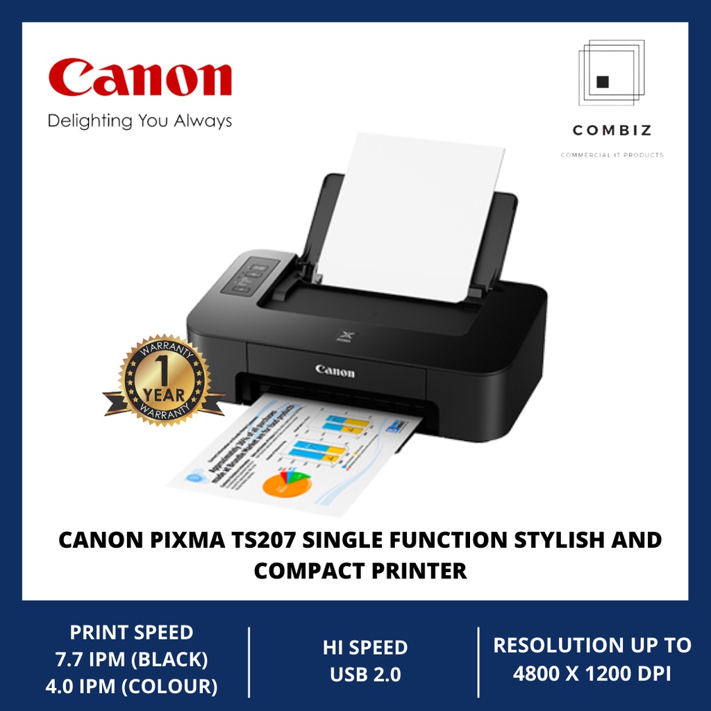 Canon Pixma Ts207 Single Function Printer Support 4r Borderless Photo Printing Shopee Malaysia 4701
