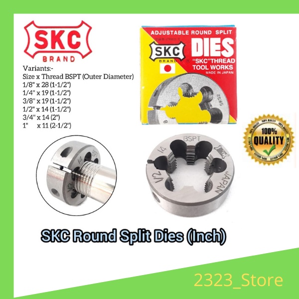 SKC JAPAN HIGH GRADE BSPT HOUSE WATER PIPE THREAD ROUND SPLIT DIES ...
