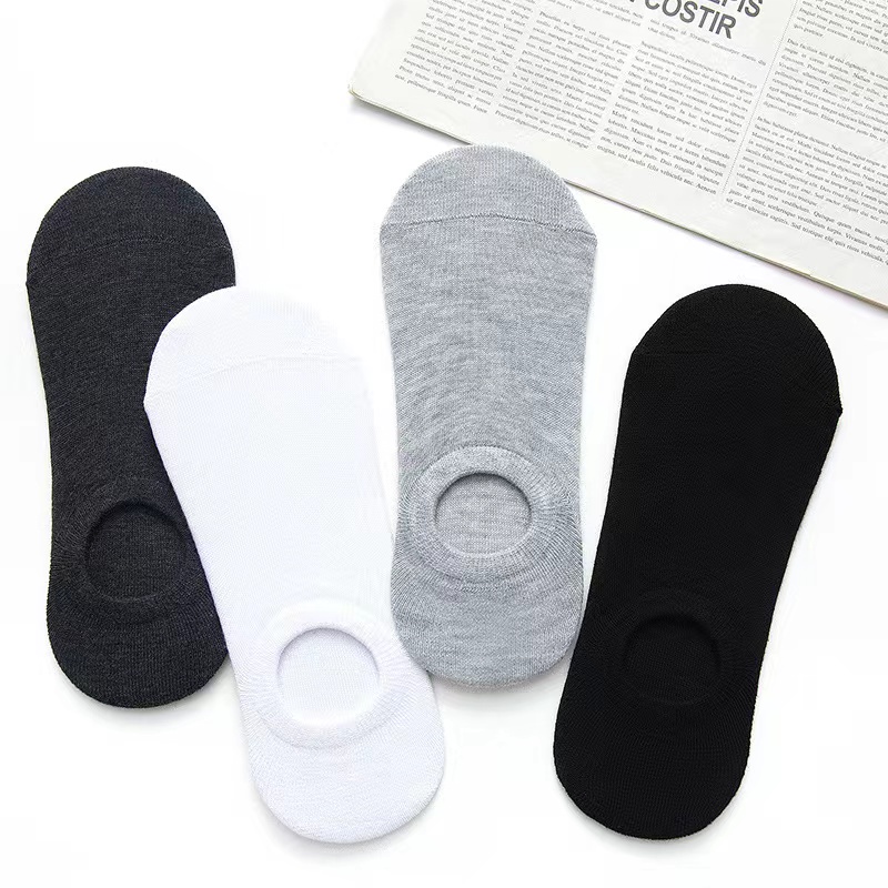 Stokin Pendek Low Cut Socks Non Slip Invisible Loafer Boat Socks No ...