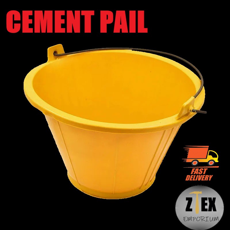 Heavy Duty PVC Cement Bucket Yellow / Tong Kuning