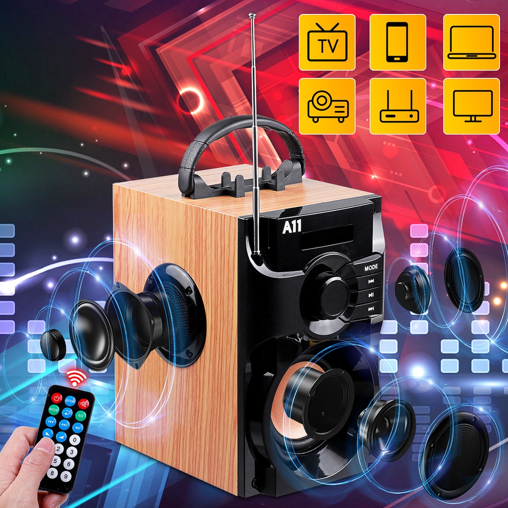 Portable Bluetooth Speaker A11 Wireless Stereo Subwoofer Bass Speakers ...