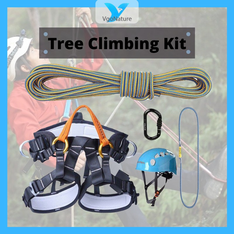 VgoNature Climbing Tree Equipment Kit 32KN Paracord Rope Half Body