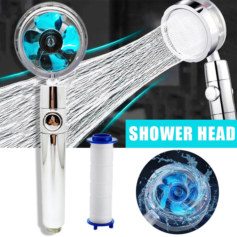 Turbo Shower Head High Pressure Propeller Turbo Fan Hydro Jet Rotating