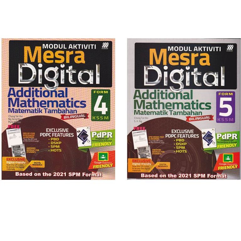 Sasbadi Mesra Digital Modul Aktiviti Additional Mathematics Spm