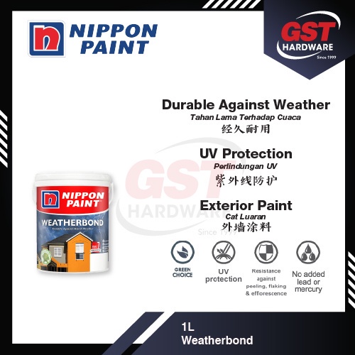 Nippon Paint 1L Weatherbond Exterior Paint Off White Colour Range