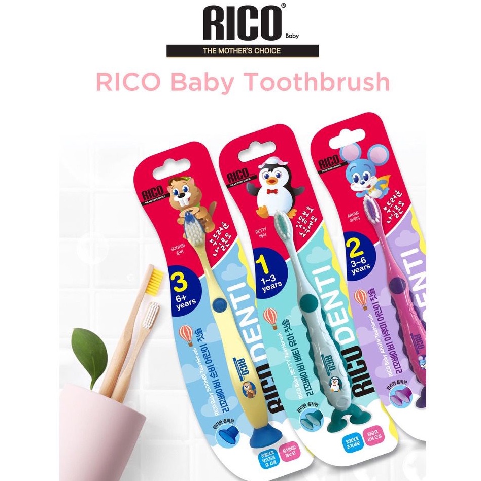 KOREA RICO Baby/Toddler Toothbrush with Suction Based (Ready Stock
